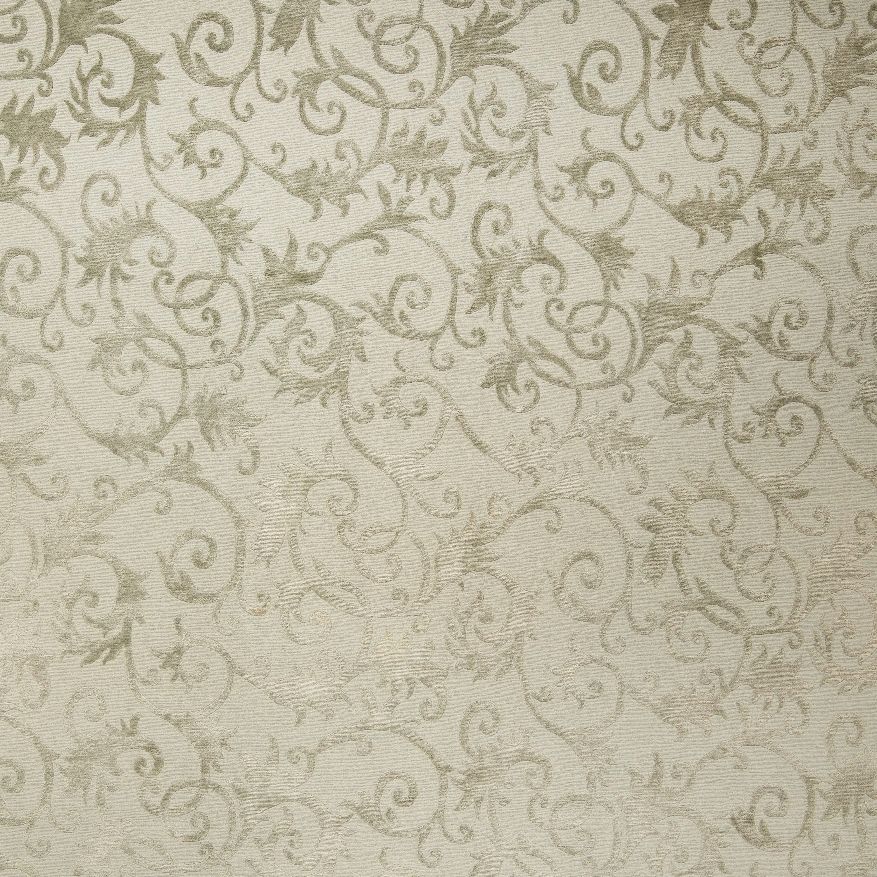Sage Tibetan Transitional Wool Silk Blend Rug - 8'1" x 10'2"