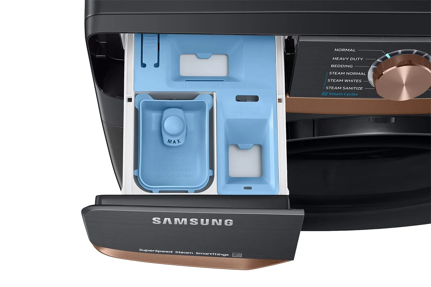 Samsung Black Stainless Steel Front Load Washer with Large Capacity and Super Speed (5.8cu.ft) - WF50BG8300AVUS