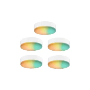 Smart Rgb-Cct Led Under Cabinet 5 Pack Puck Light Set