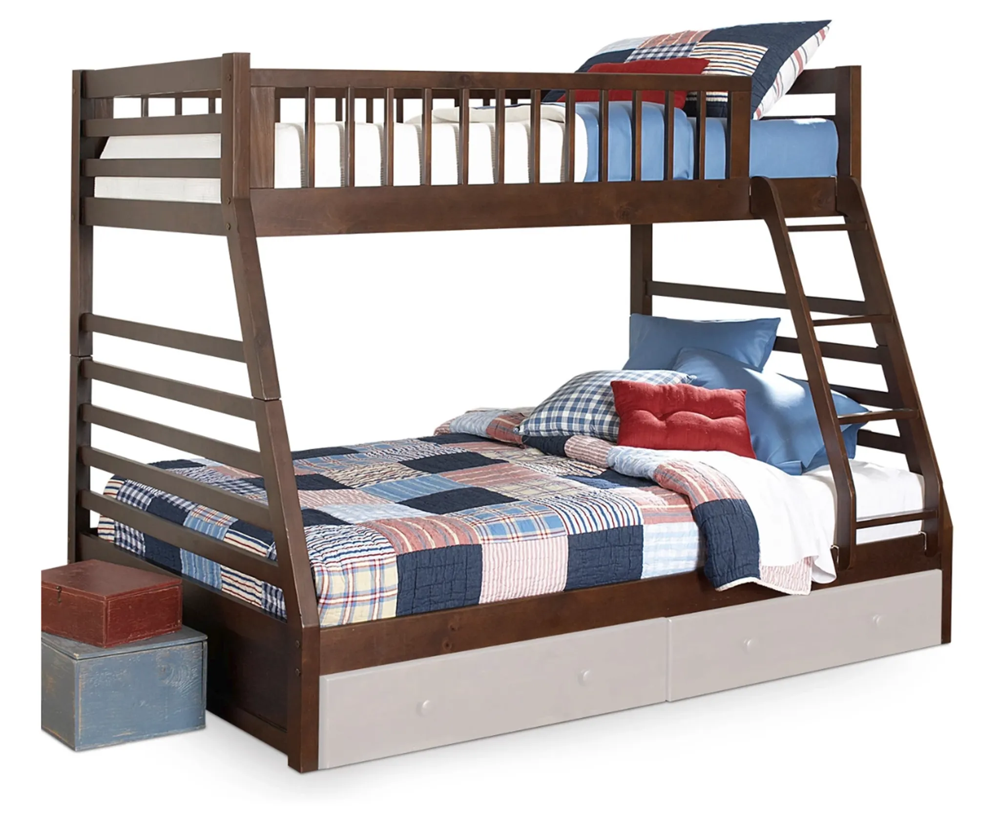 Starship Twin over Full Bunk Bed - Chocolate Cherry