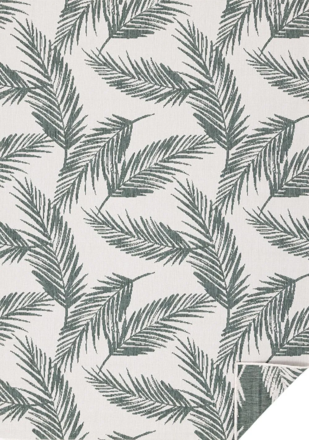 Summer Breeze 5'3" x 7'7" Outdoor Reversible Rug - Green, Leaf Motif