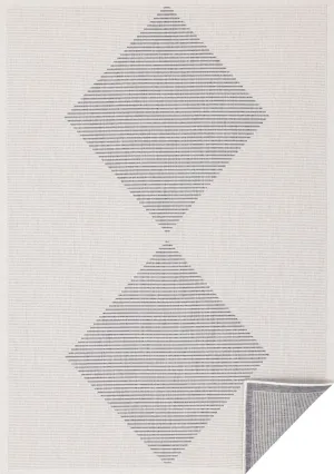 Summer Breeze 6'7" x 9'6" Outdoor Diamond Rug - White, Grey