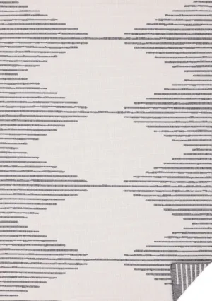Summer Breeze 6'7" x 9'6" Outdoor Reversible Rug Triangles - Grey, Cream