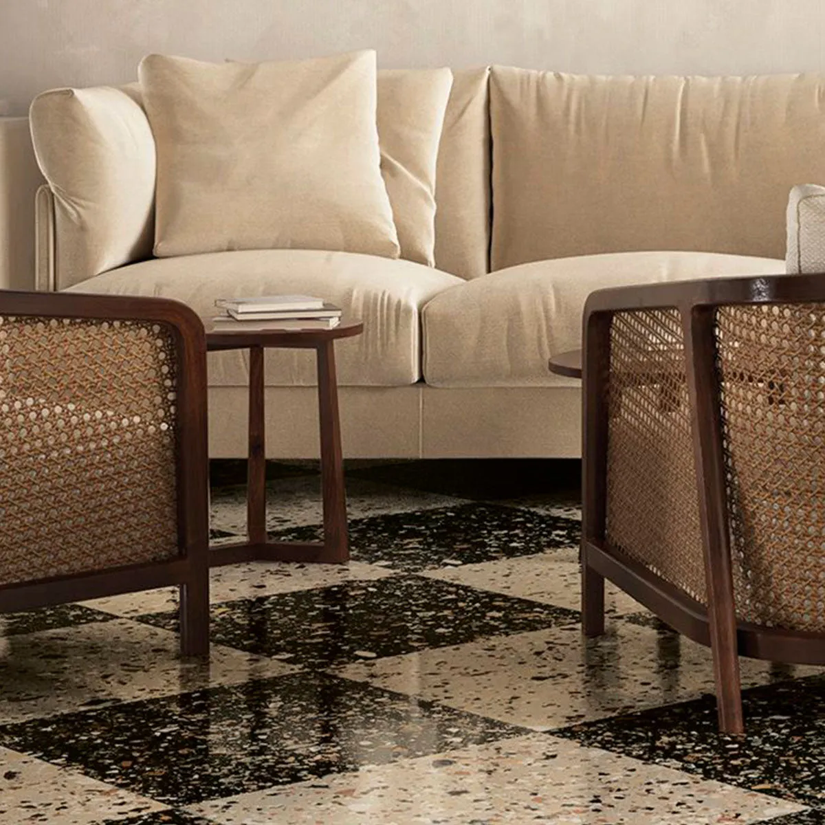 Terrazzo Lusso Beige Full-Bodied Porcelain Tile 60x60cm Matt