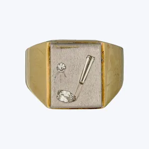 Vintage Diamond Golf Signet Ring