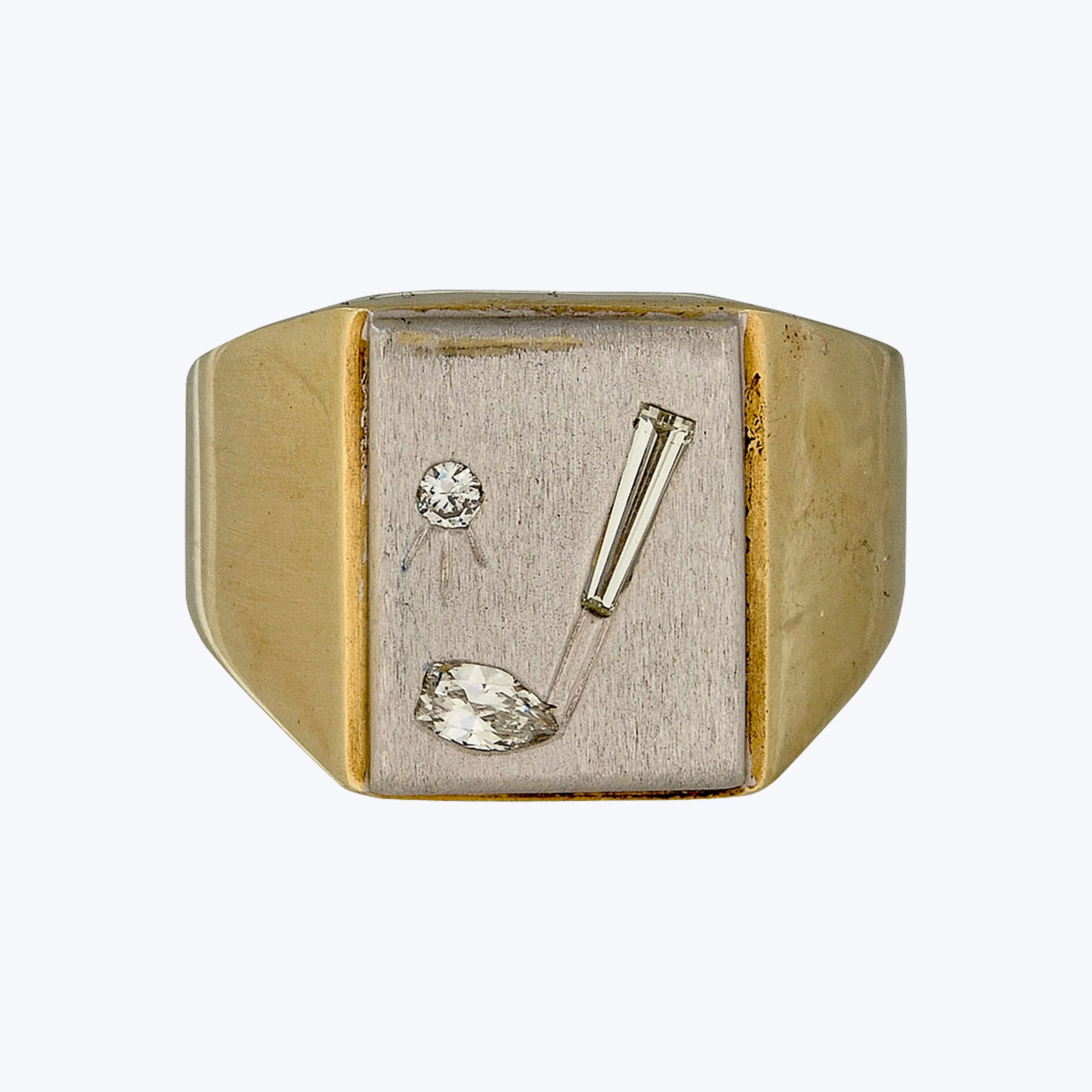 Vintage Diamond Golf Signet Ring