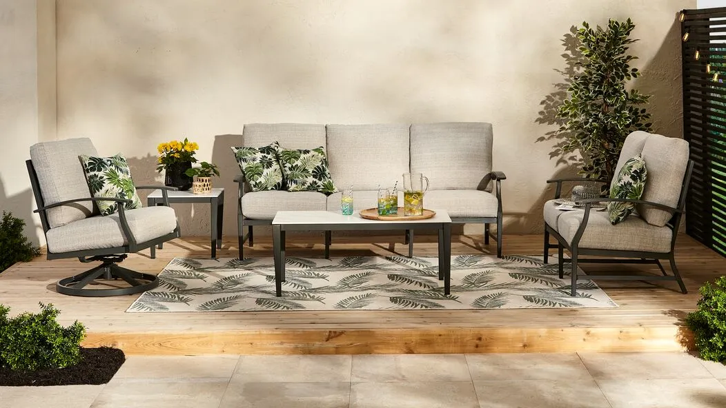 West Lake - Outdoor Swivel Chair - Grey