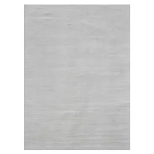 White Solid Silk Rug - 8' x 10'