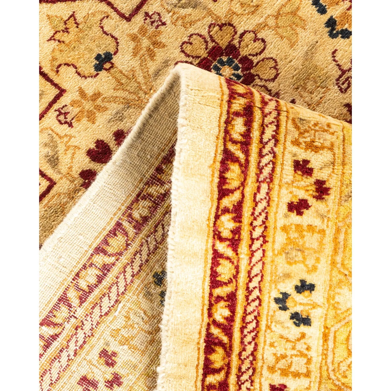 Yellow Traditional Wool Rug - 8'1" x 16'3"
