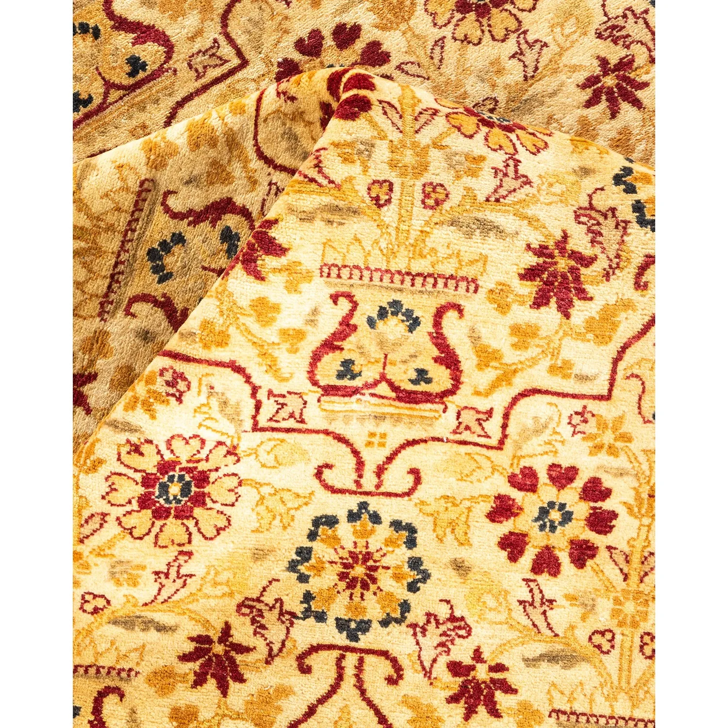 Yellow Traditional Wool Rug - 8'1" x 16'3"