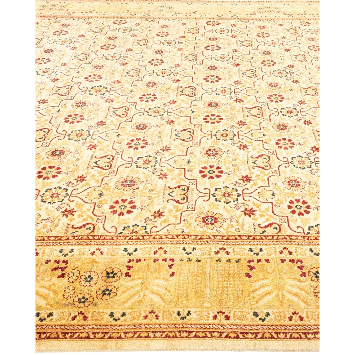 Yellow Traditional Wool Rug - 8'1" x 16'3"