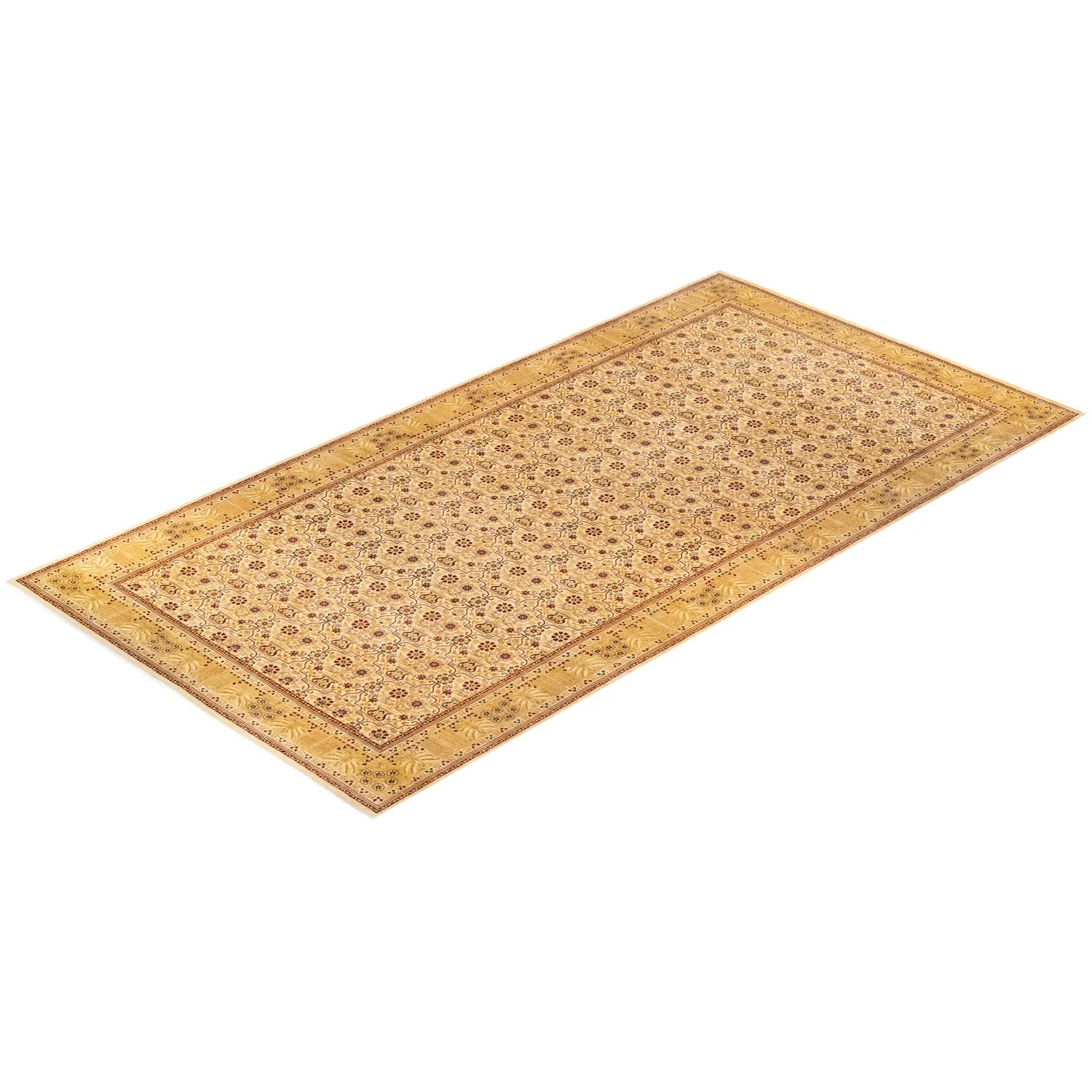 Yellow Traditional Wool Rug - 8'1" x 16'3"