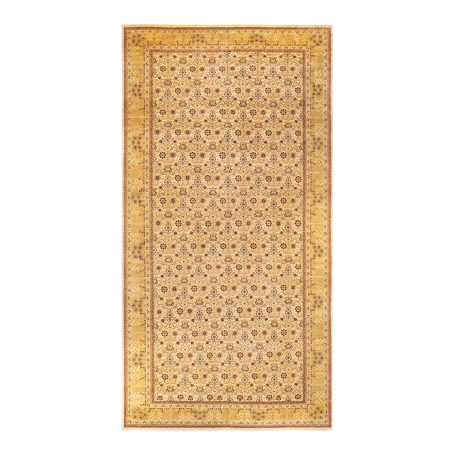 Yellow Traditional Wool Rug - 8'1" x 16'3"