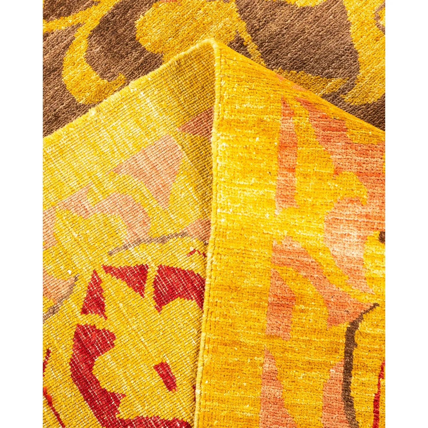 Yellow Transitional Wool Rug - 10'3" x 13'7"