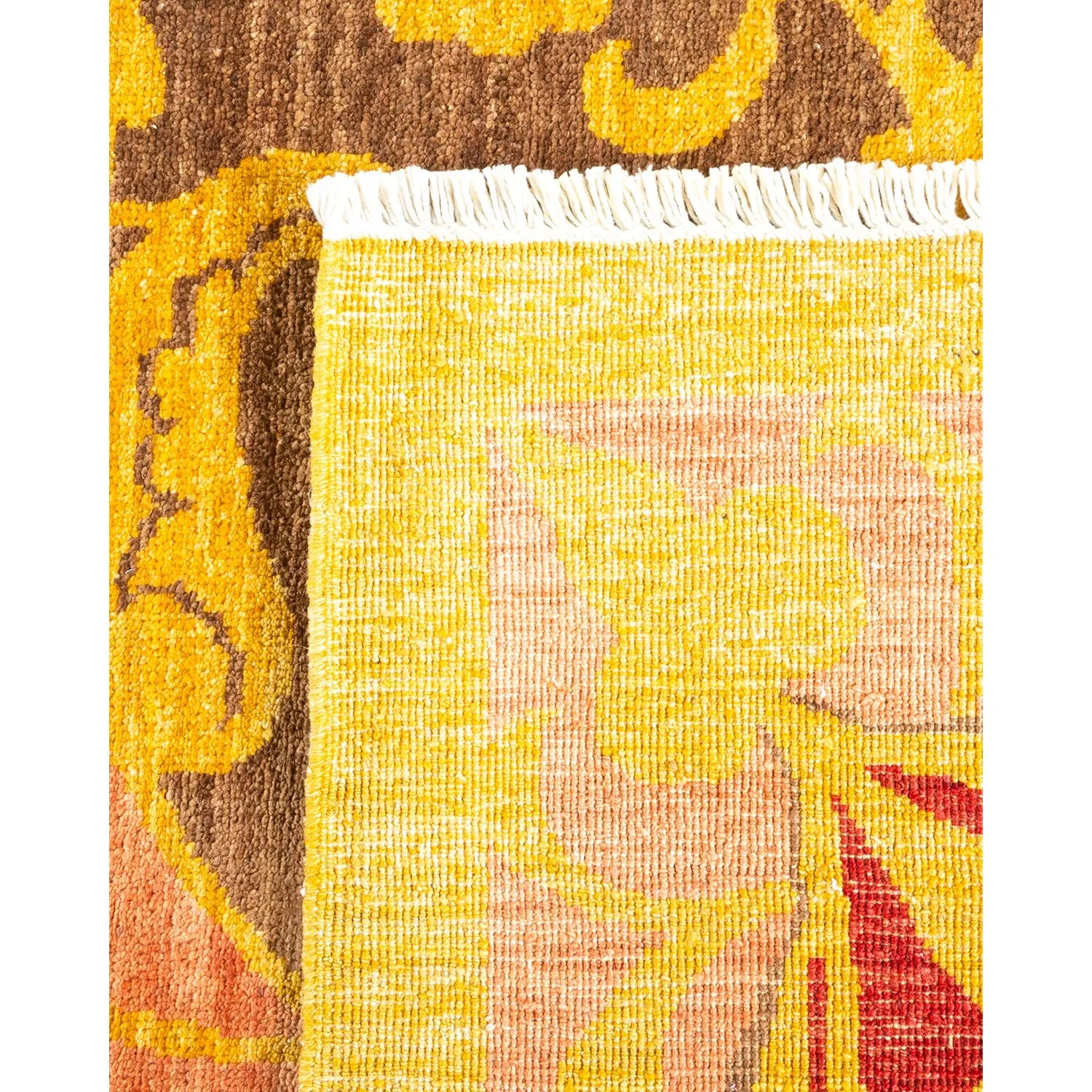 Yellow Transitional Wool Rug - 10'3" x 13'7"