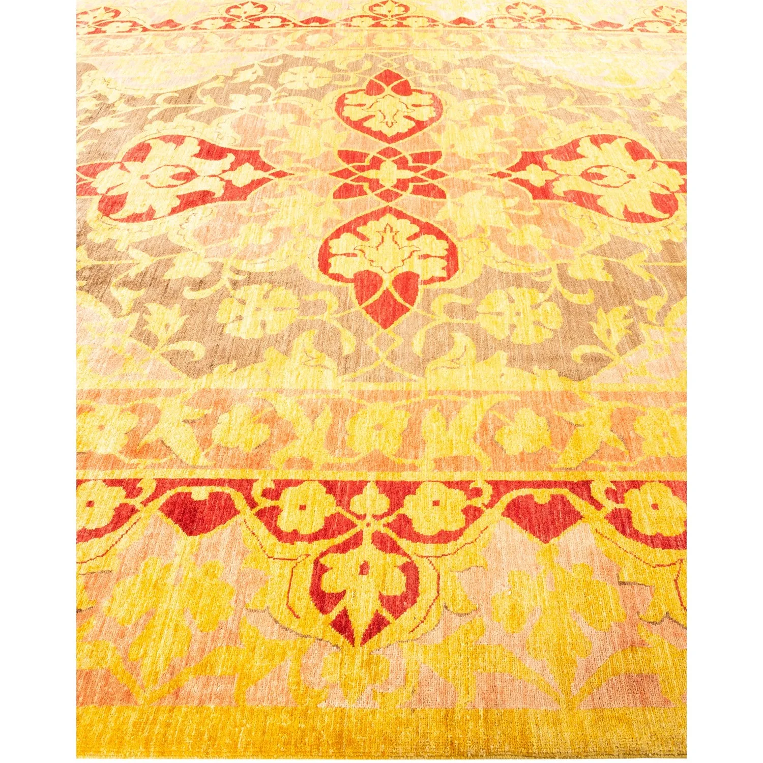 Yellow Transitional Wool Rug - 10'3" x 13'7"