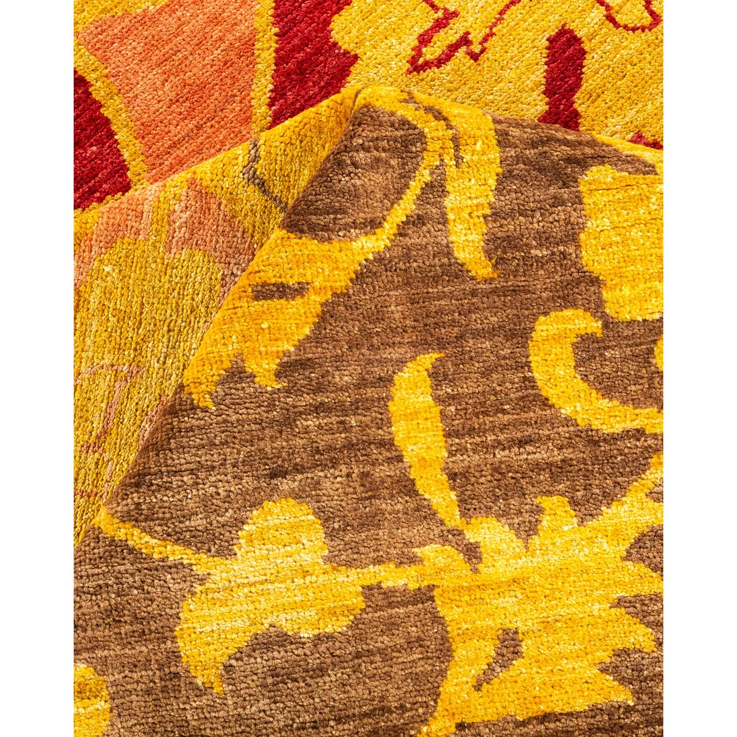 Yellow Transitional Wool Rug - 10'3" x 13'7"