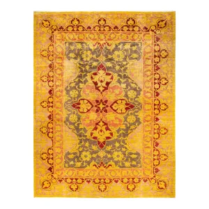 Yellow Transitional Wool Rug - 10'3" x 13'7"